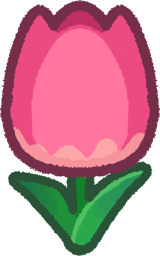 a pink tulip on a green stem